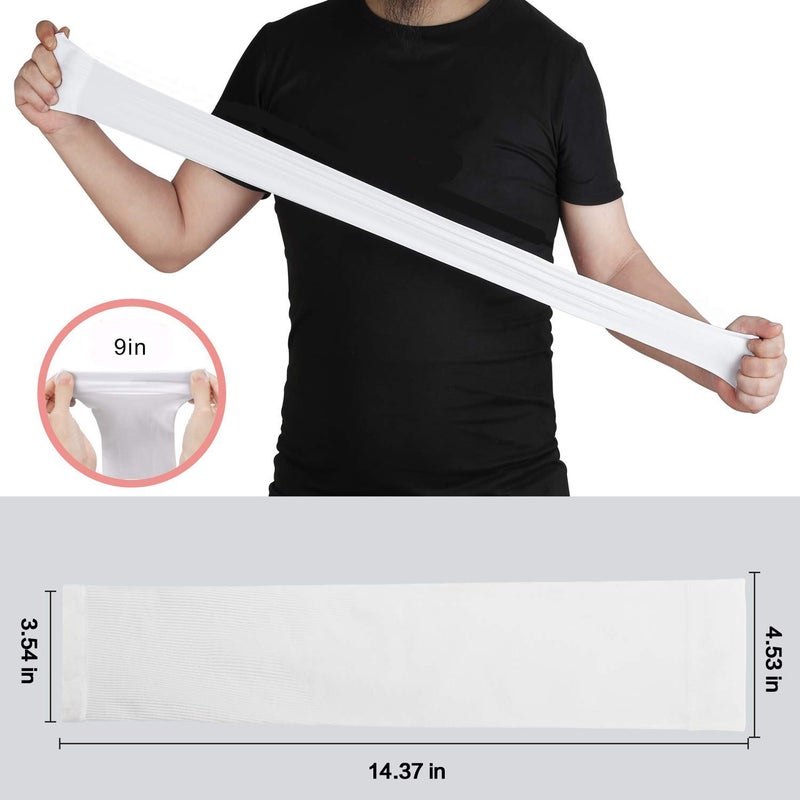 Feeke Arm Sleeves for Men and Women, Sleeve to Cover Arms for Men and Women, UV Protection Cooling 4-Pairs Anti-Slip Compression Sun Sleeves for Cycling Outdoor Sports White - Image 5